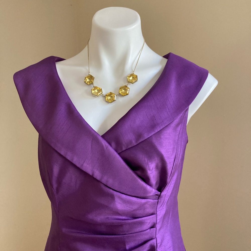 EVAN PICONE Purple Sleeveless Faux Wrap Cocktail Dress Sz. 8 - Picture 10 of 15